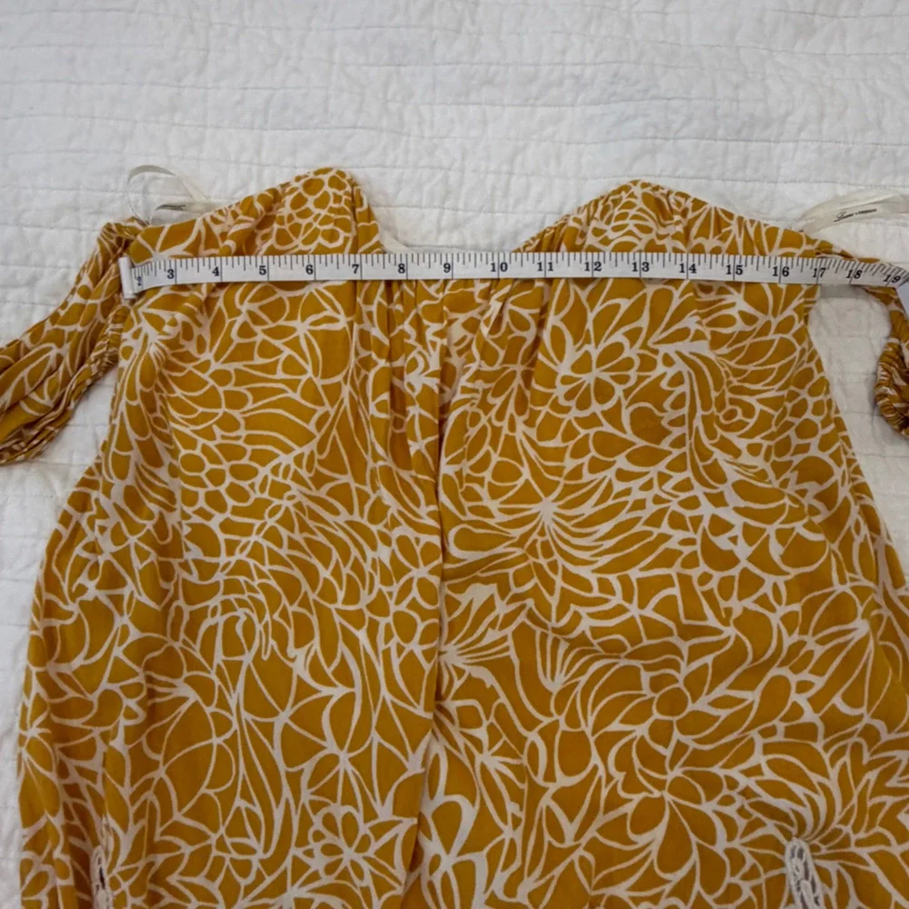 Lovers + Friends | Fairy Off Shoulder Crochet Mosaic Mustard Mini Dress - Picture 9 of 10
